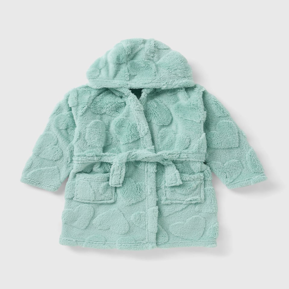 Girls Sage Heart Embossed Robe (7-13yrs)