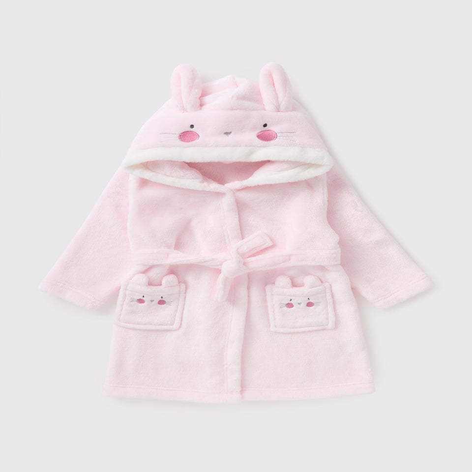 Girls Pink Bunny Novelty Dressing Gown (1-7yrs)
