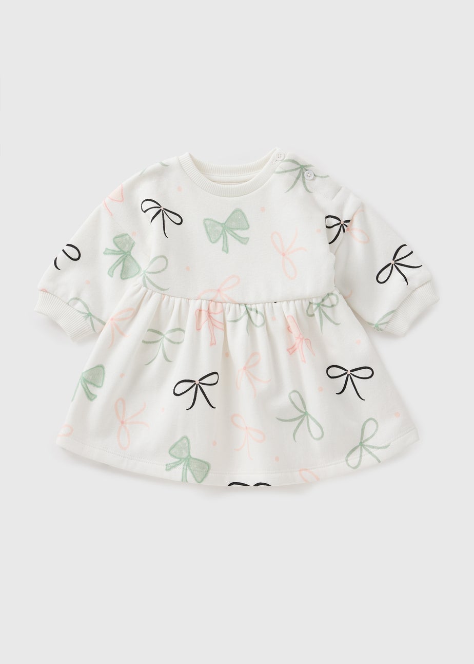 Girls Cream Bow Sweater Dress (Newborn-23mths)