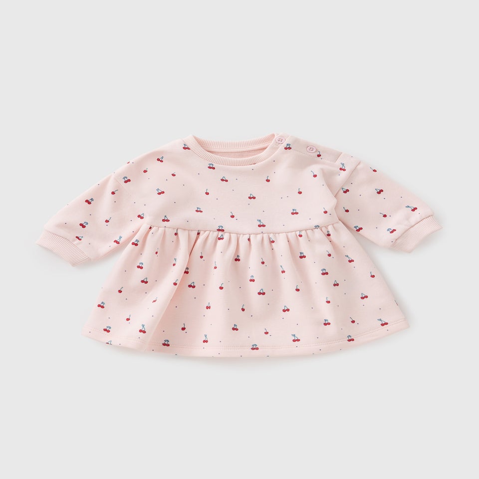 Baby Pink Cherry Sweater Dress (Newborn-23mths)