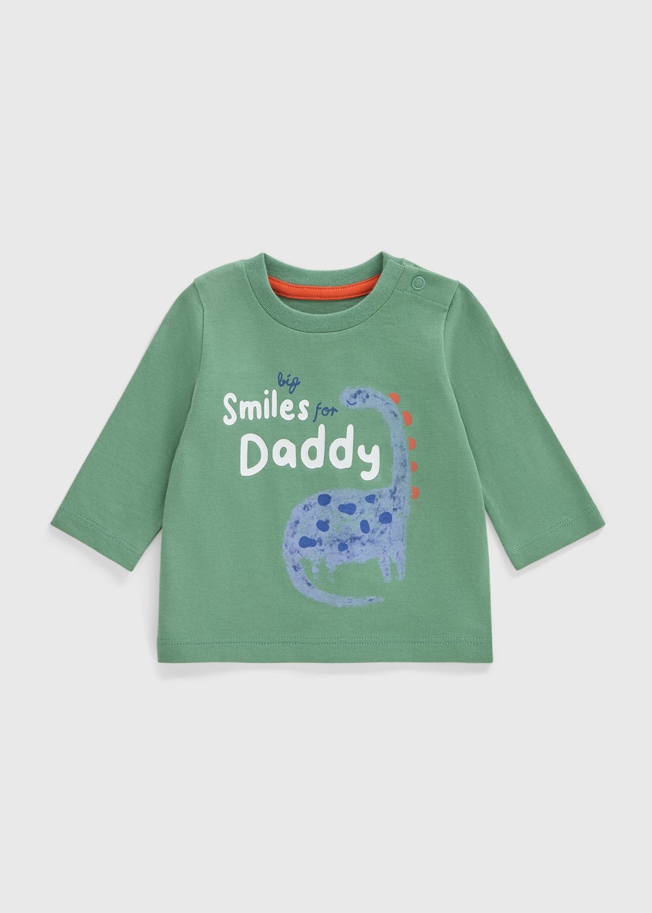 Baby Green Dino Daddy Top (Newborn-23mths)