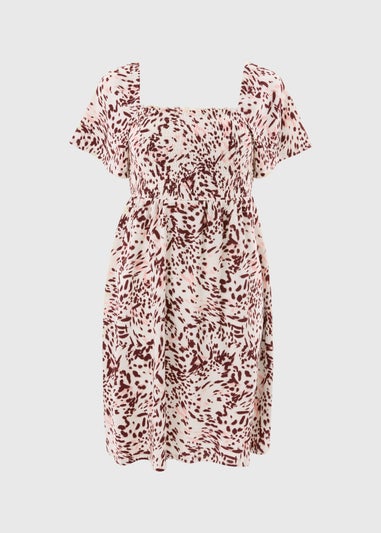 Pink Shirred Jersey Mini Dress