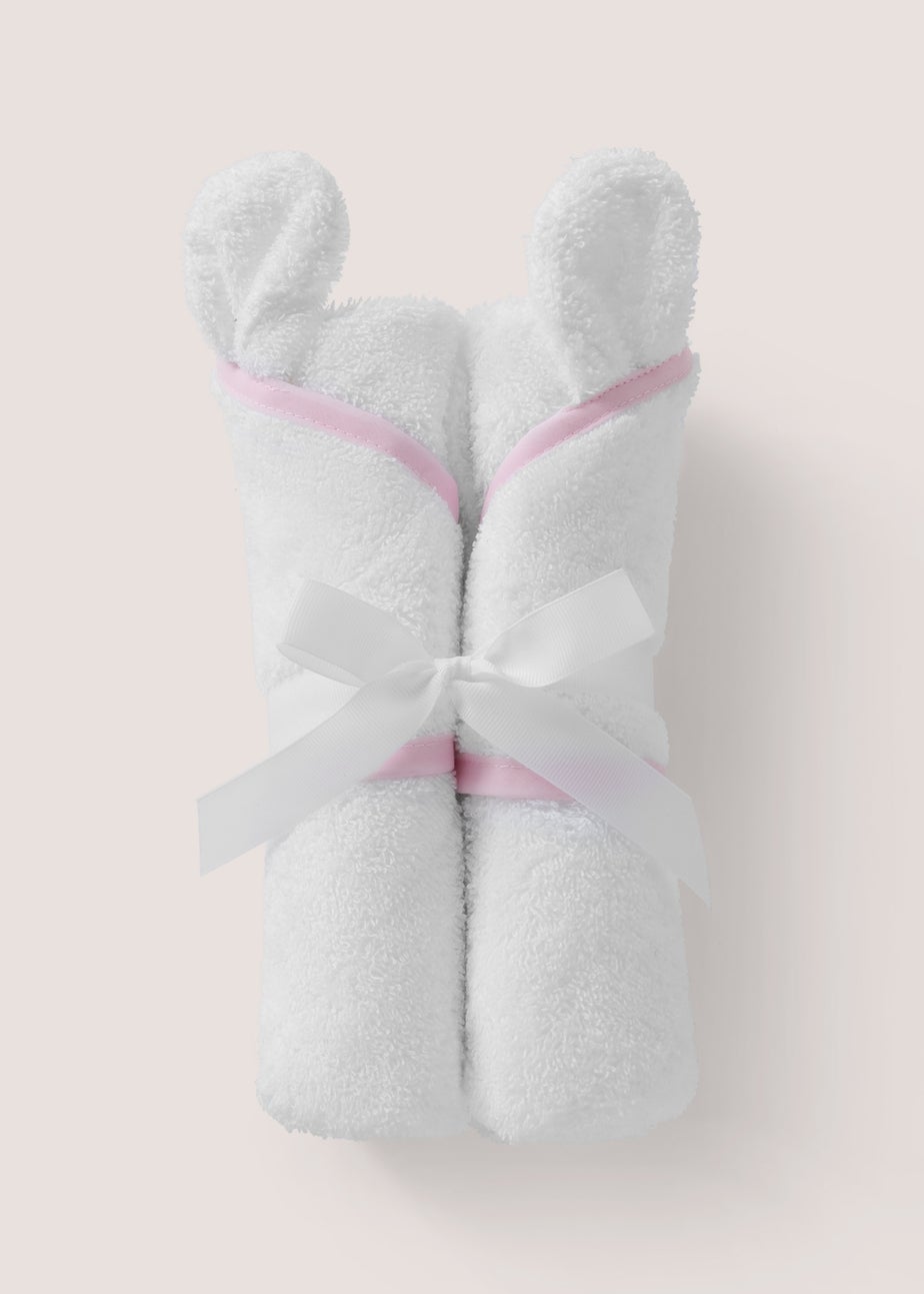 Baby Pink Bear Ears Hooded Towel