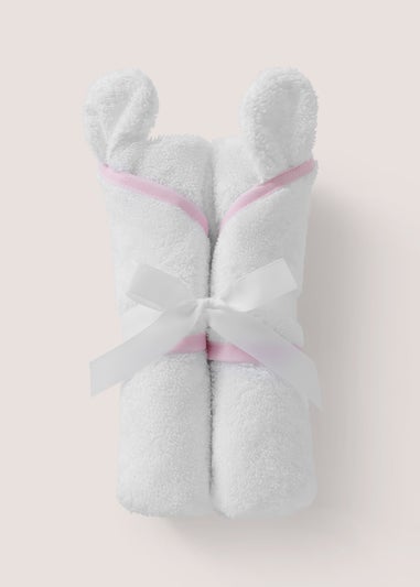 Baby Pink Bear Ears Hooded Towel