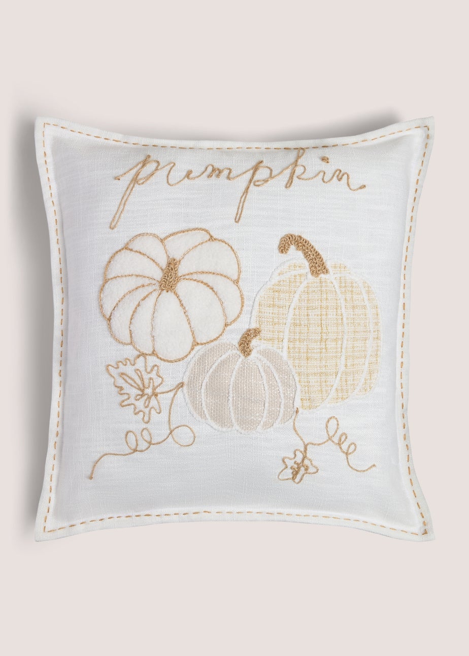 White Pumpkin Stitch Cushion