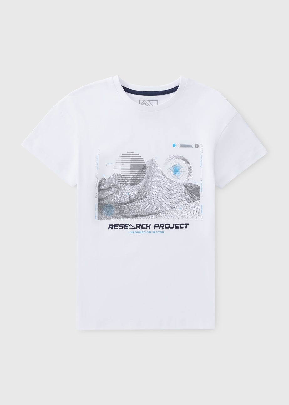 Boys White Wire Mountain T-Shirt (7-15yrs)