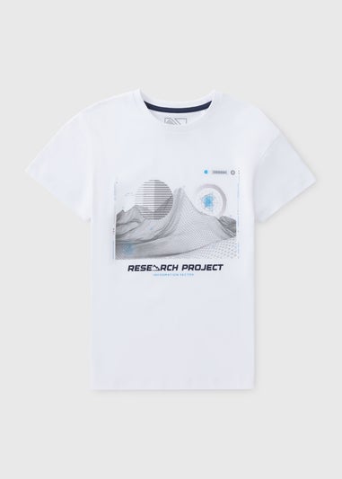Boys White Wire Mountain T-Shirt (7-15yrs)