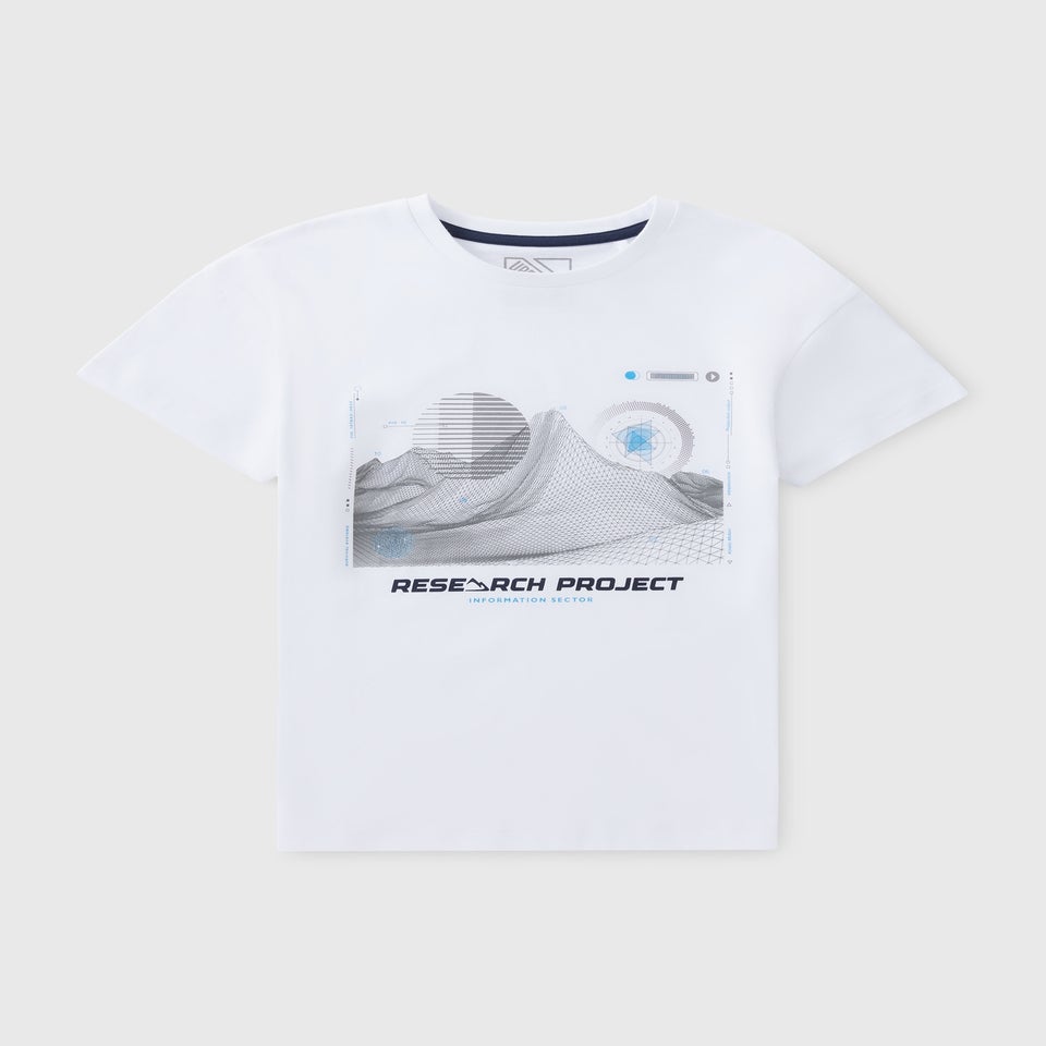 Boys White Wire Mountain T-Shirt (7-15yrs)