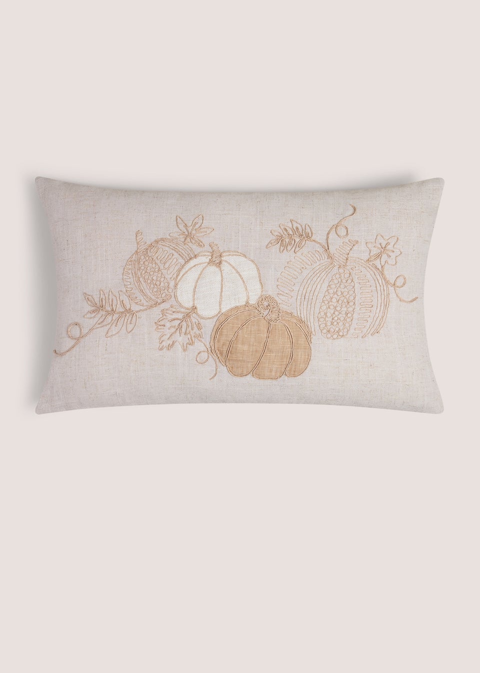 Embroidered Linen Blend Pumpkin Cushion
