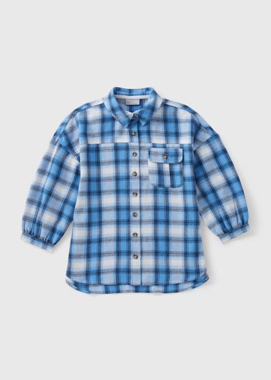 Girls Blue Check Shirt (7-15yrs)