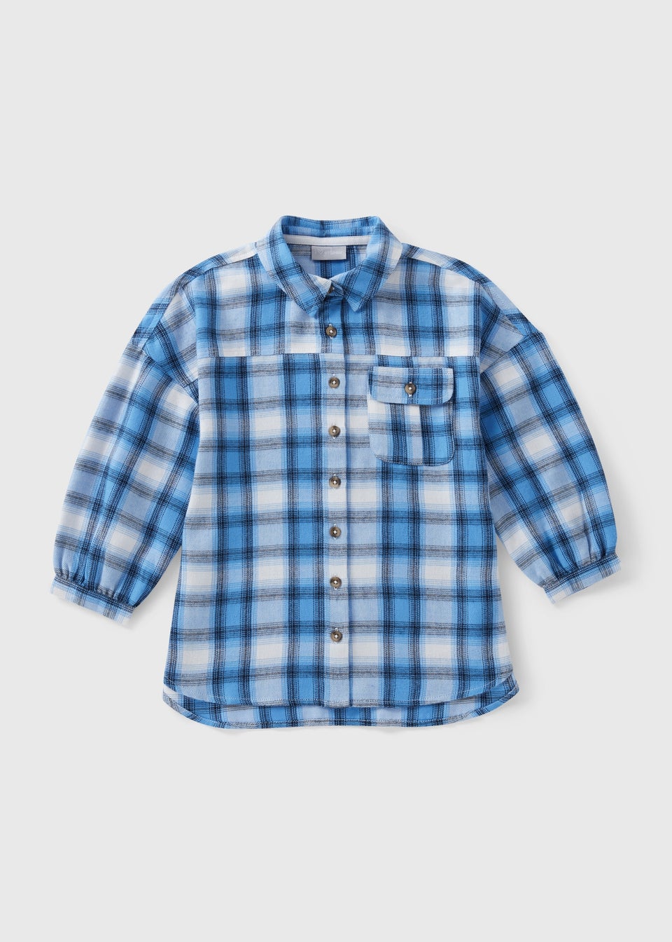 Girls Blue Check Shirt (7-15yrs)