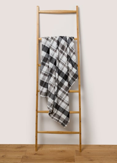 Charcoal Check Print Throw
