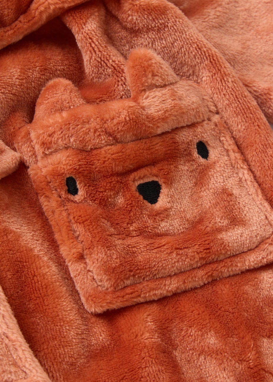 Boys Orange Fox Dressing Gown (1-7yrs)