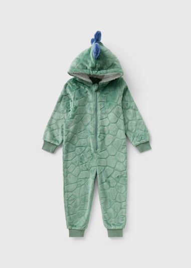 Boys Green Dino Onesie (1-7yrs)