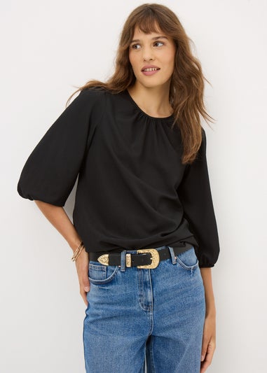 Black Longline Blouse