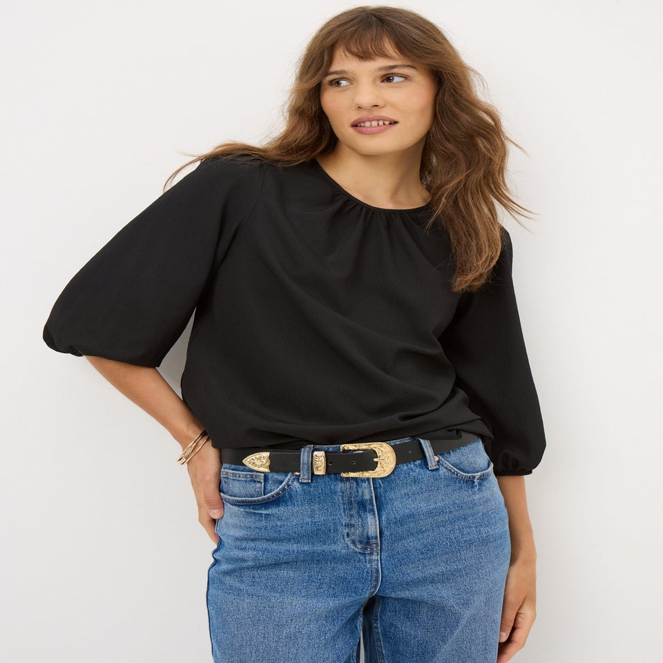 Black Longline Blouse
