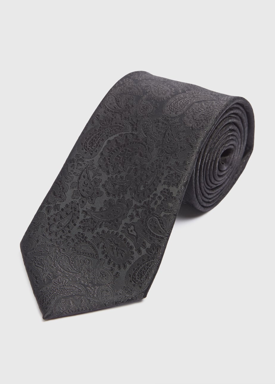 Taylor & Wright Black Paisley Tie