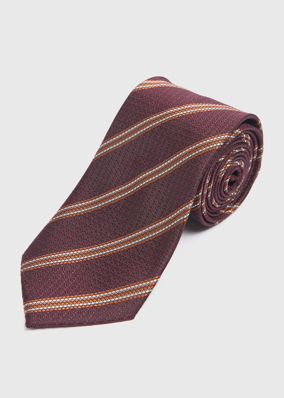 Taylor & Wright Burgundy Striped Tie