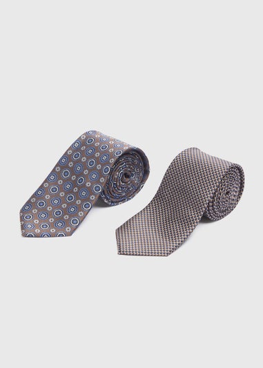 Taylor & Wright 2 Pack Multicolour Geometric Ties