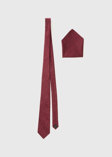 Taylor & Wright Burgundy Paisley Tie & Pocket Square Set