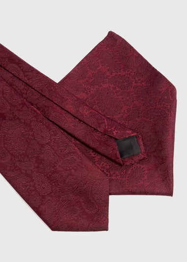 Taylor & Wright Burgundy Paisley Tie & Pocket Square Set