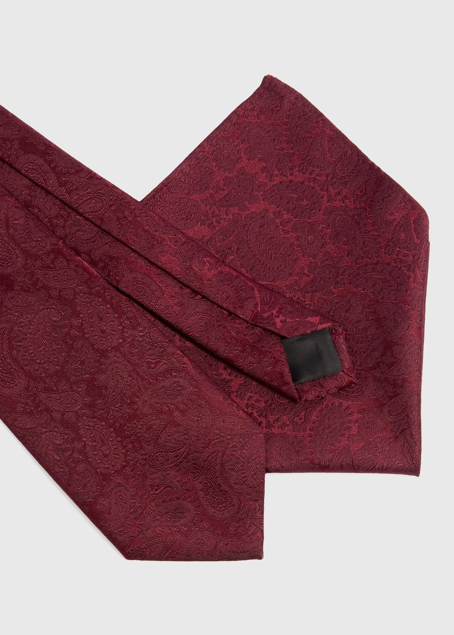 Taylor & Wright Burgundy Paisley Tie & Pocket Square Set