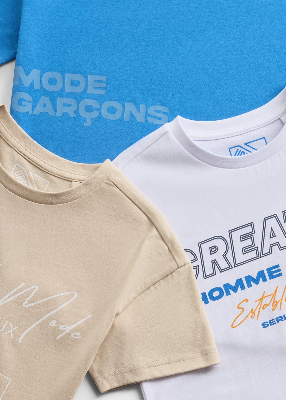 Boys 3 Pack Multicolour T-Shirts (7-15yrs)