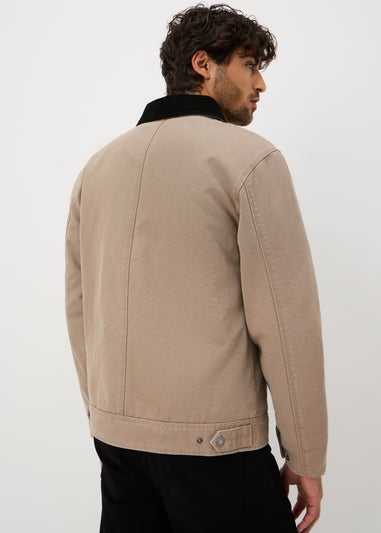 Beige Canvas Chore Jacket
