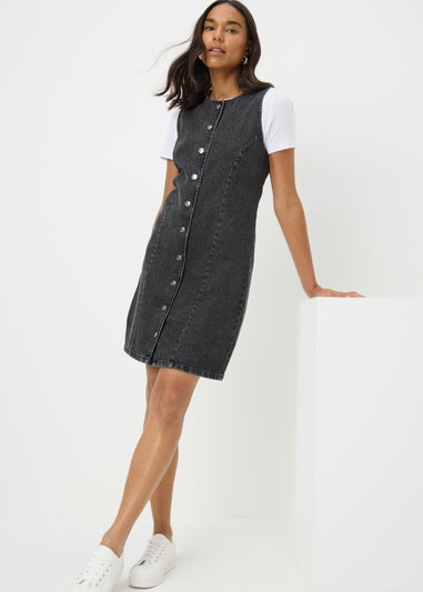 Grey Denim Button Dress