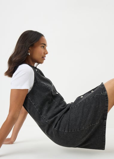 Grey Denim Button Dress