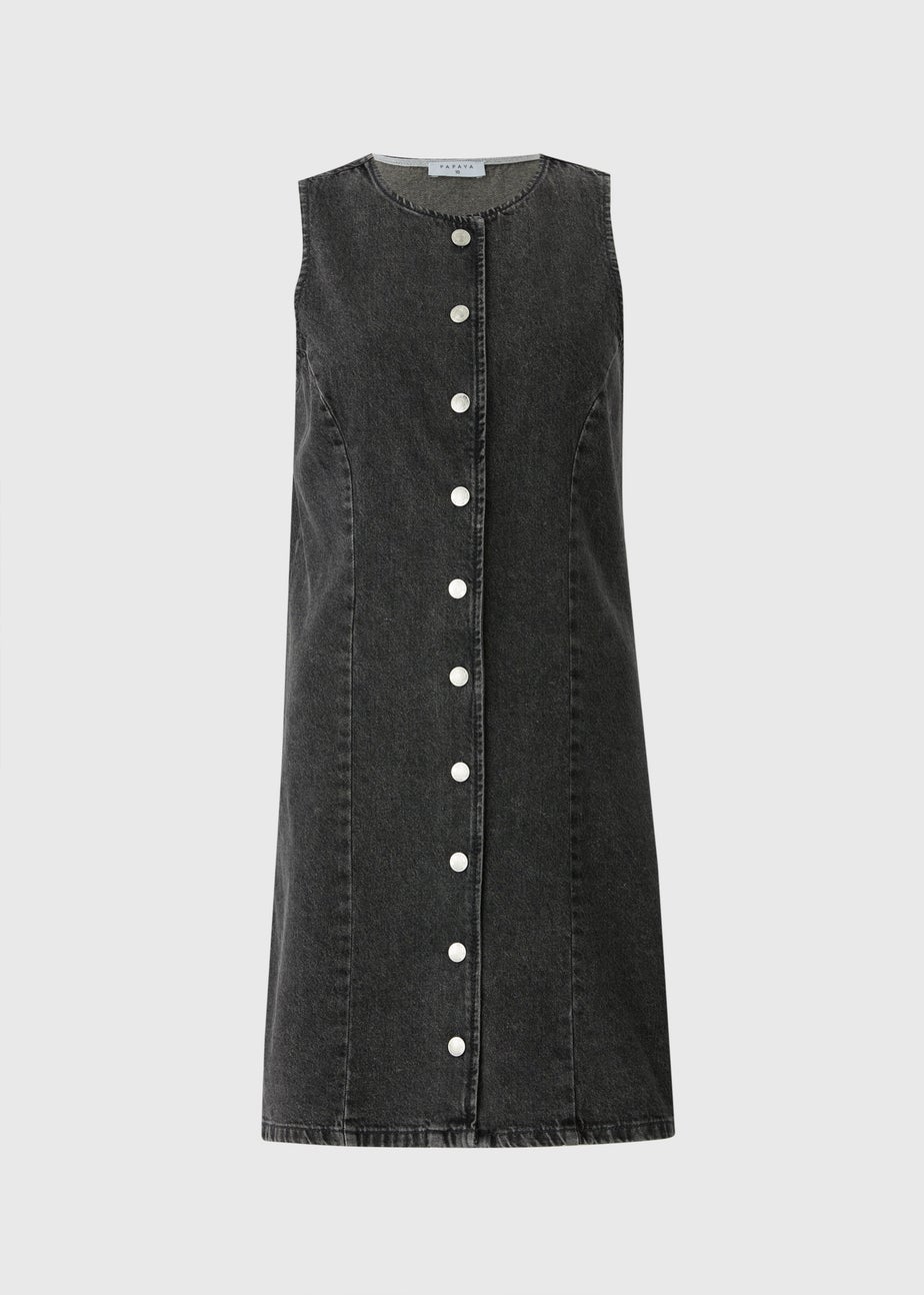 Grey Denim Button Dress