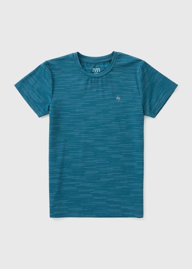 Boys Blue Glitch Stripe Sports T-Shirt (7-15yrs)