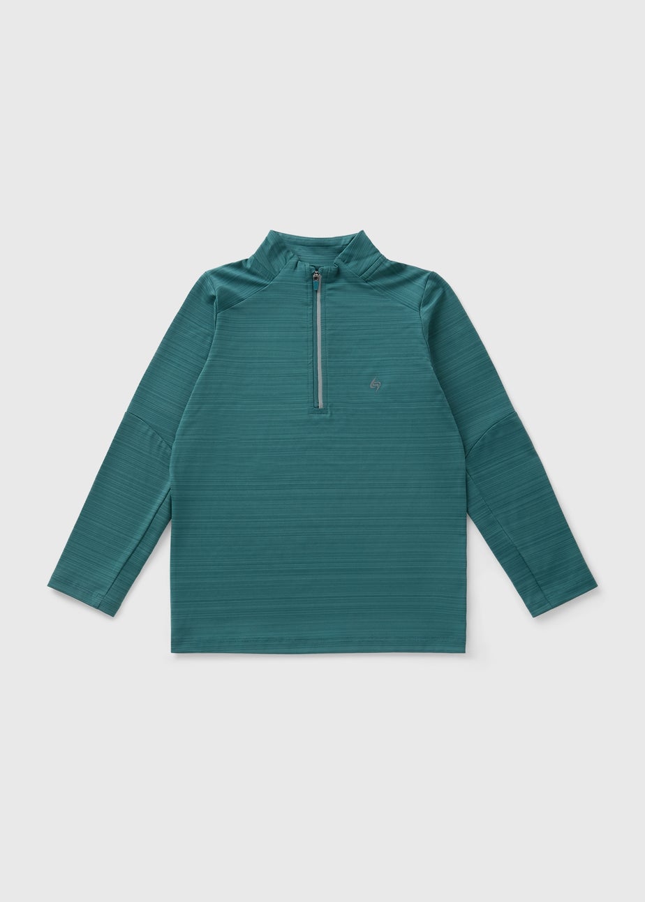 Boys Teal Half Zip Sports Top (7-15yrs)