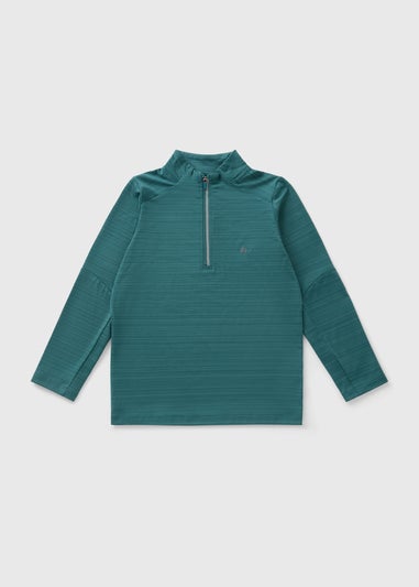 Boys Teal Half Zip Sports Top (7-15yrs)