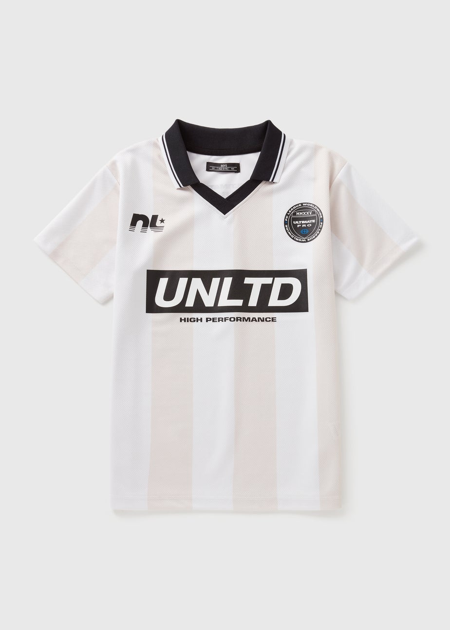 Boys Cream UNLTD Football T-Shirt (7-15yrs)