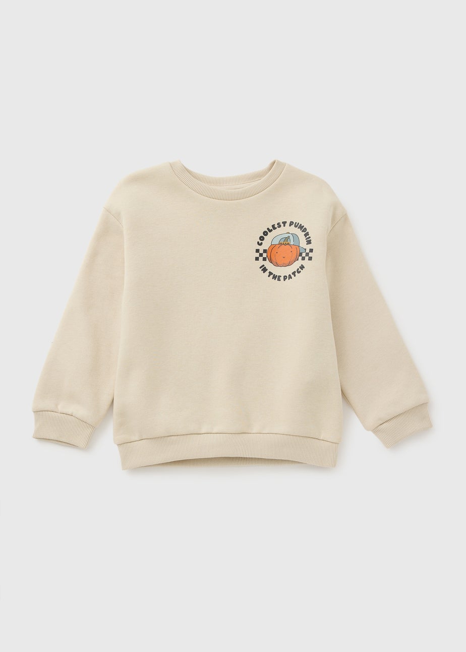 Boys Cream Coolest Pumpkin Sweatshirt (1-7yrs)