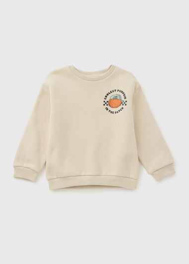 Boys Cream Coolest Pumpkin Sweatshirt (1-7yrs)