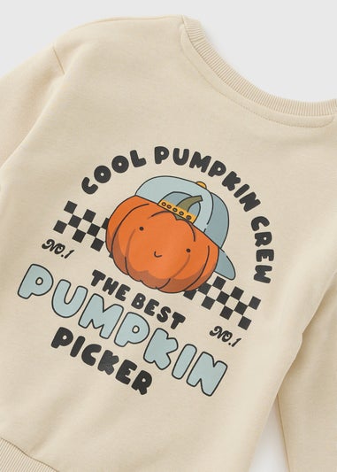 Boys Cream Coolest Pumpkin Sweatshirt (1-7yrs)