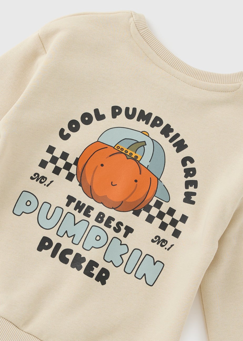 Boys Cream Coolest Pumpkin Sweatshirt (1-7yrs)