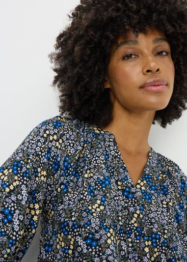 Multicolour Daisy Floral V Neck Blouse