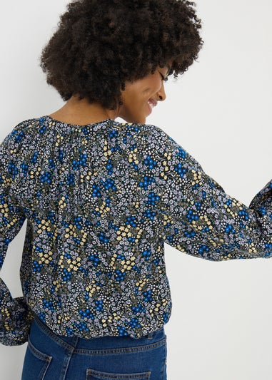 Multicolour Daisy Floral V Neck Blouse