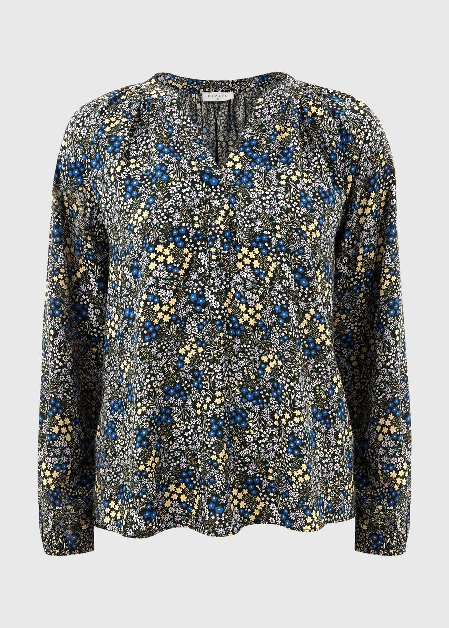 Multicolour Daisy Floral V Neck Blouse