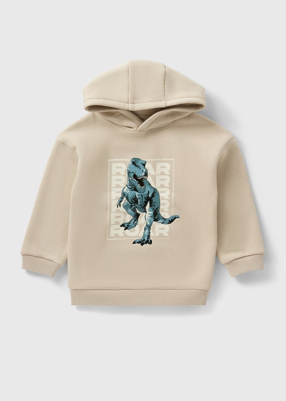 Boys Cream Dino Graphic Hoodie (1-7yrs)