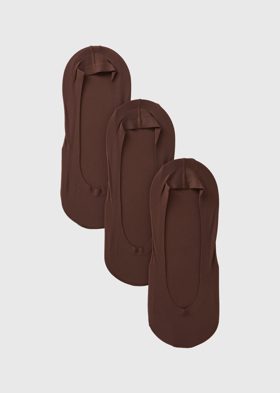 3 Pack Brown Footsie Socks