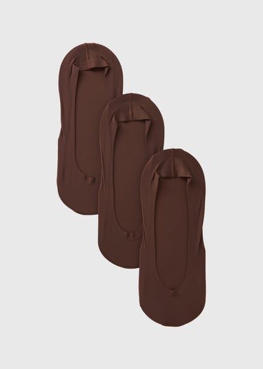 3 Pack Brown Footsie Socks