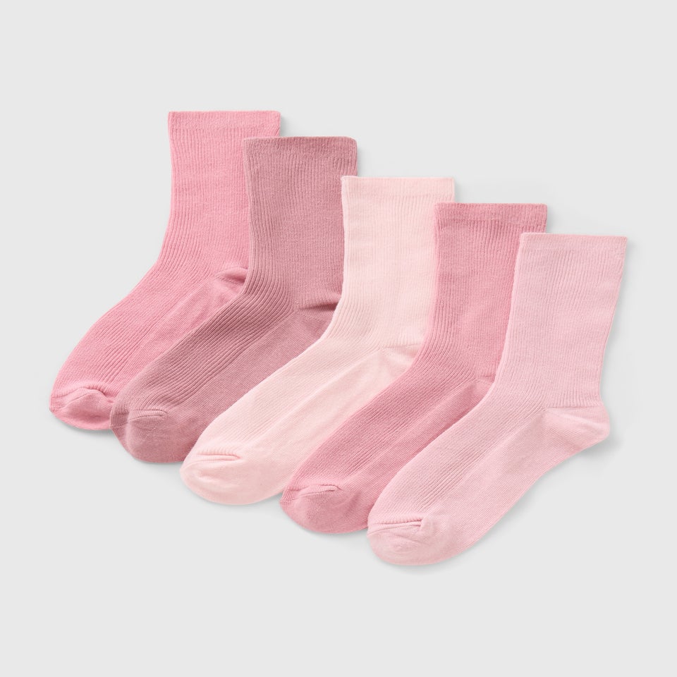 5 Pack Pink Tonal Socks
