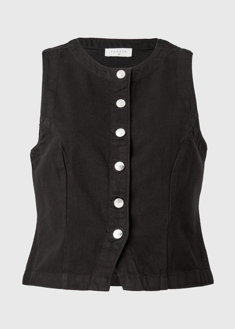 Black Denim Waistcoats