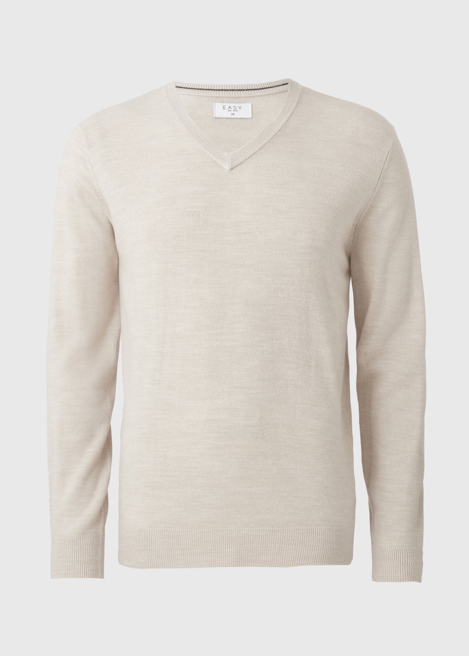 Cream Soft Touch V-Neck Jumper