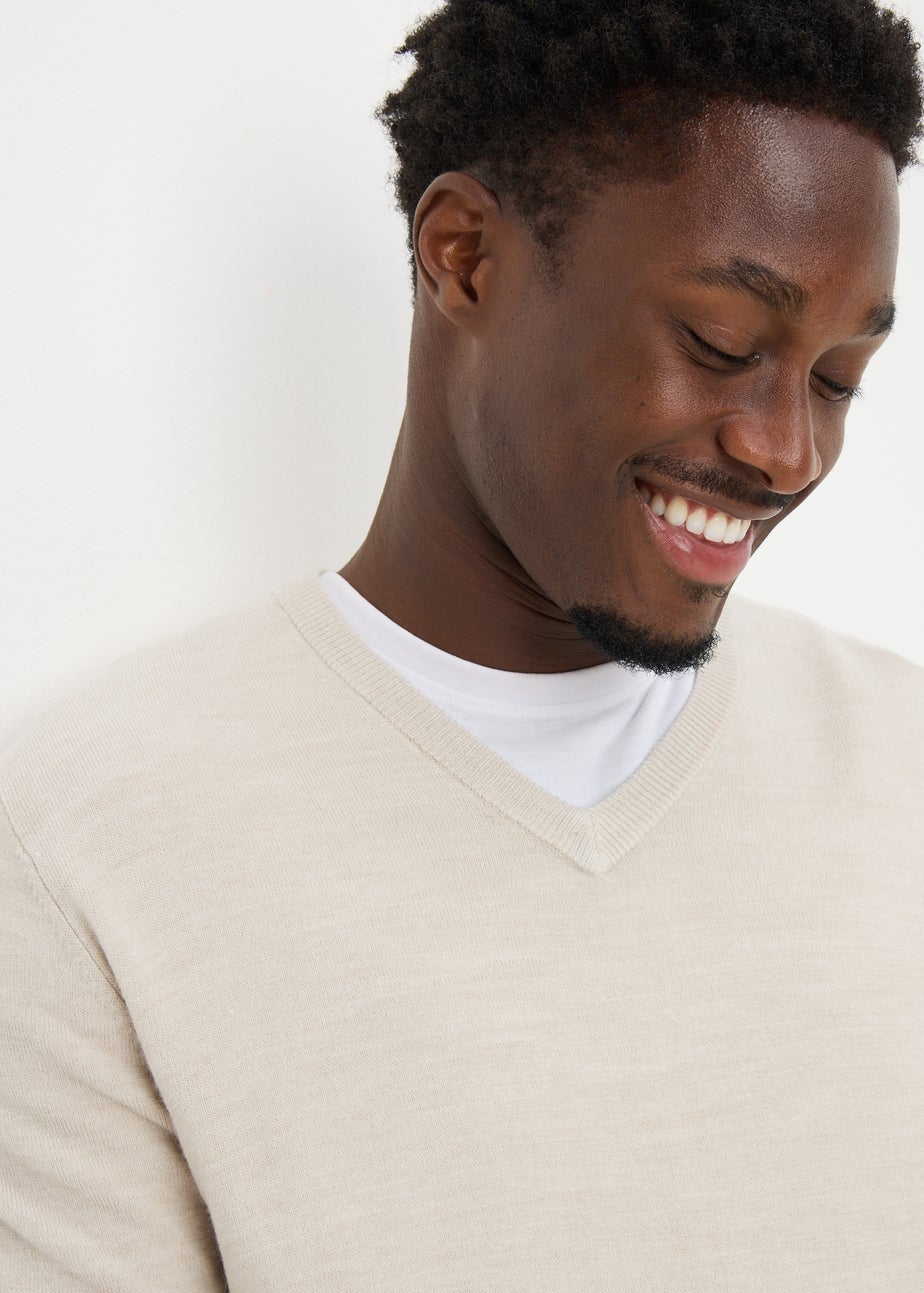 Cream Soft Touch V-Neck Jumper