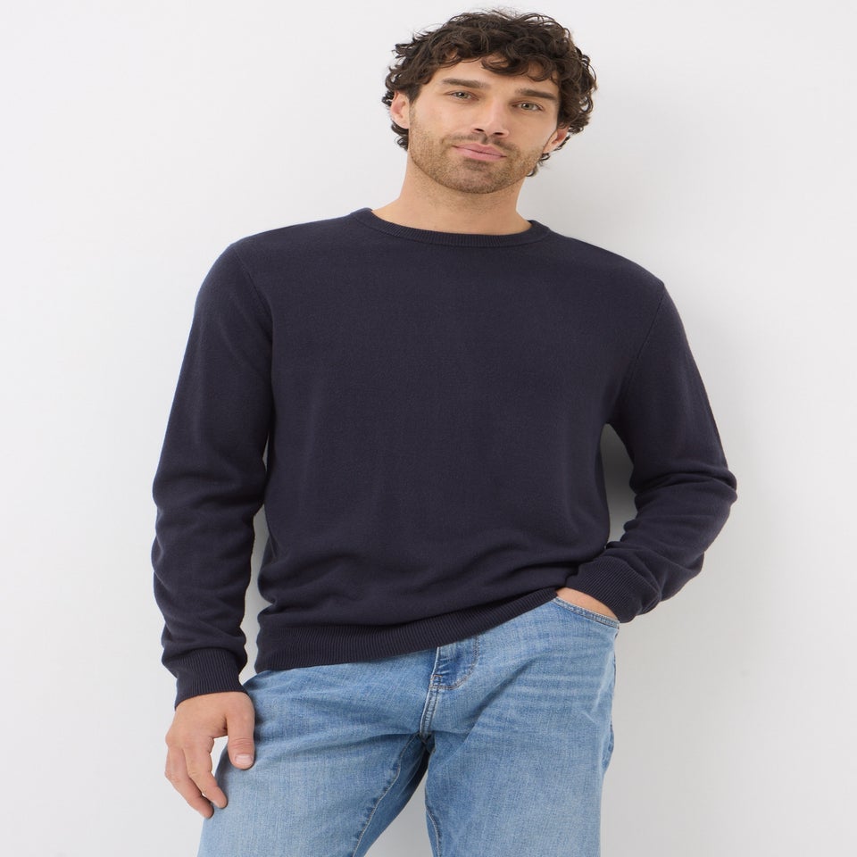 Navy Soft Touch Crew Neck Jumper